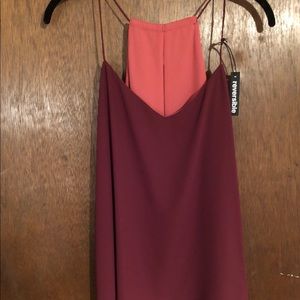 NWT Express Barcelona Cami Reversible Maroon/Coral